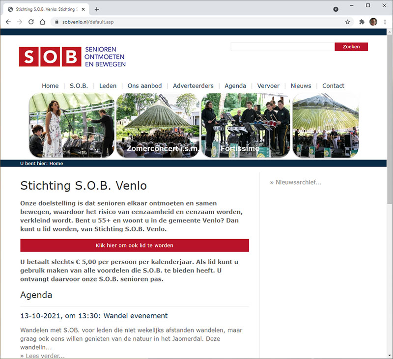 Stichting S.O.B. Venlo - Senioren Ontmoeten en Bewegen