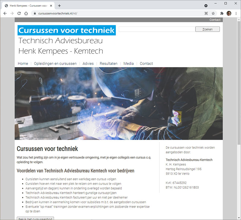 Technisch Adviesbureau Kemtech / Cursussen voor techniek